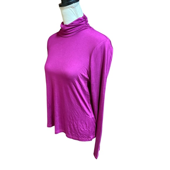 New NWT Michael Stars Berry Clara Ruched Neck Long Sleeve Turtleneck Top - L - Picture 5 of 9
